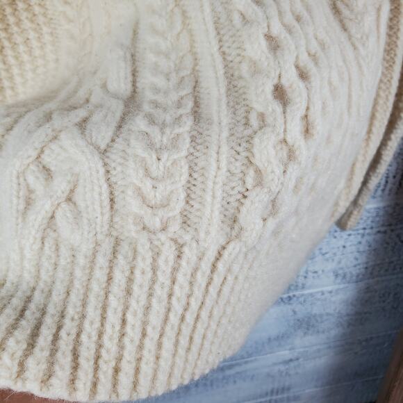 Sheila Handknits Irish Wool Cable Knit Sweater XL Chunky Fisherman Cottagecore - Picture 4 of 8